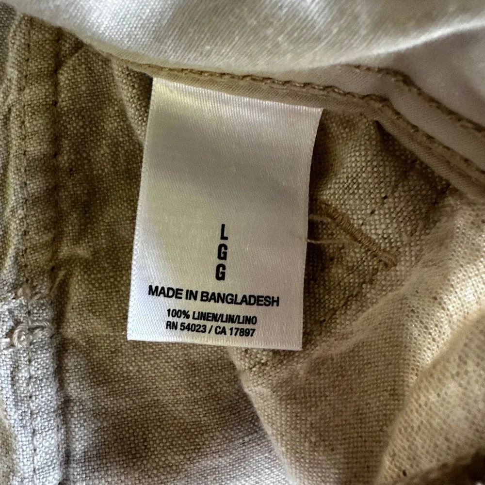 Old Navy Linen Pants Mens Large Excellent Drawstring Straight Leg Relaxed